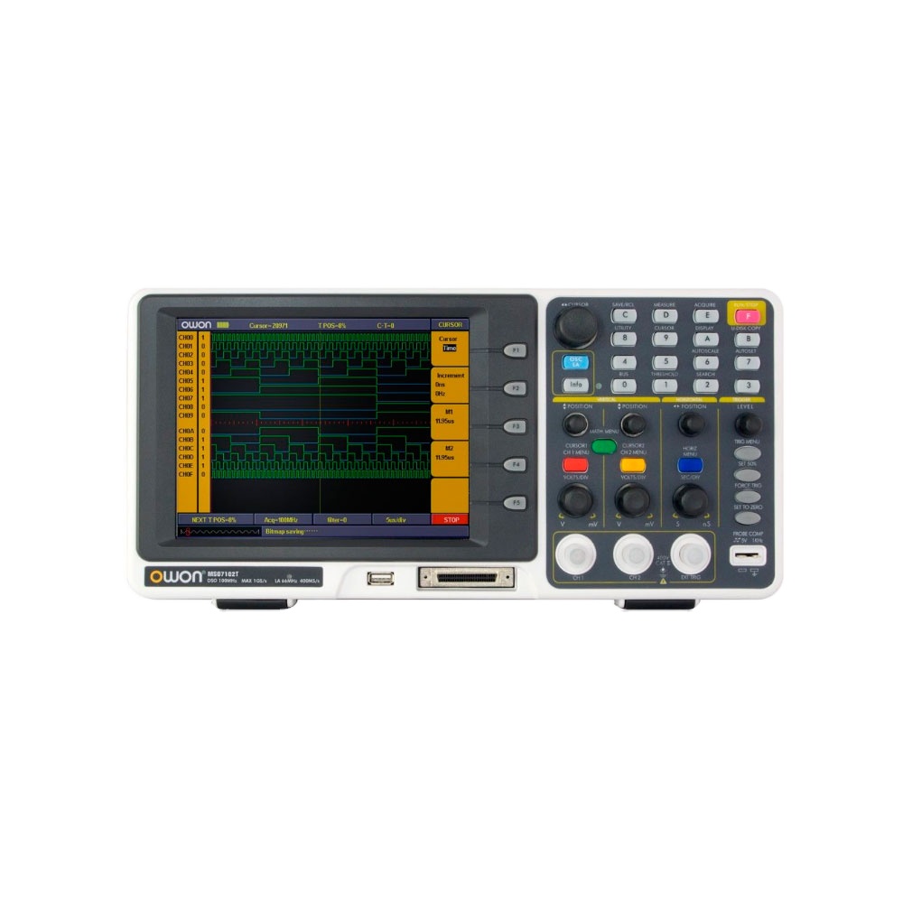 Digital Storage Oscilloscope 100Mhz - Osciloscópio Digital OWON MSO7102T com Analisador