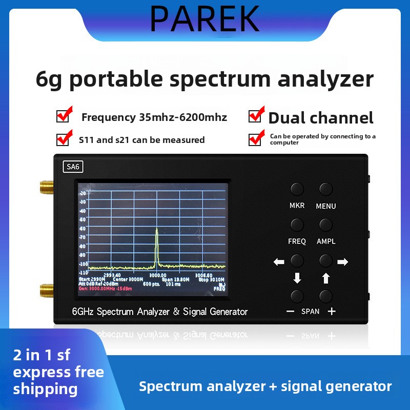 Signal Generator Spectrum Analyzer - Analisador de Espectro Portátil SA6 6GHz