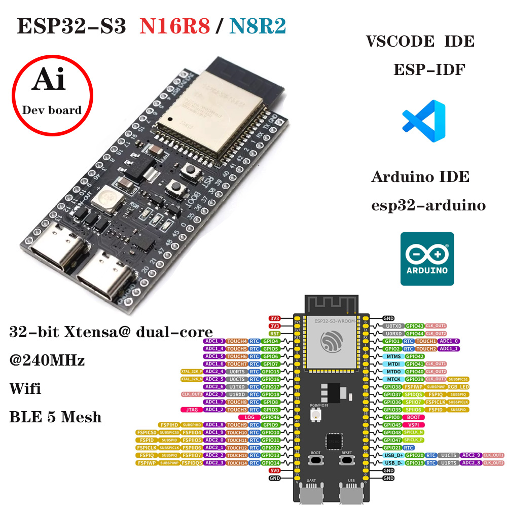 Placas de Desenvolvimento ESP3 - Esp32 S3 Development Board Lot avaliação e preço